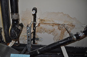 Water damaged drywall